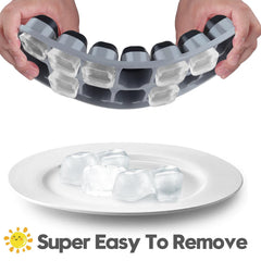Silicone ice cube trays showing 56 cubes total