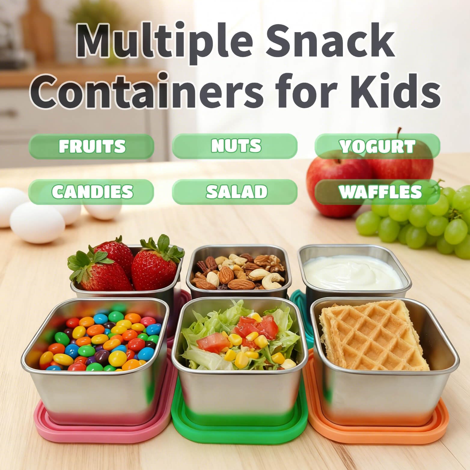 colorful silicone lids six colors set