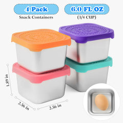 leak-proof snap lid on metal snack container