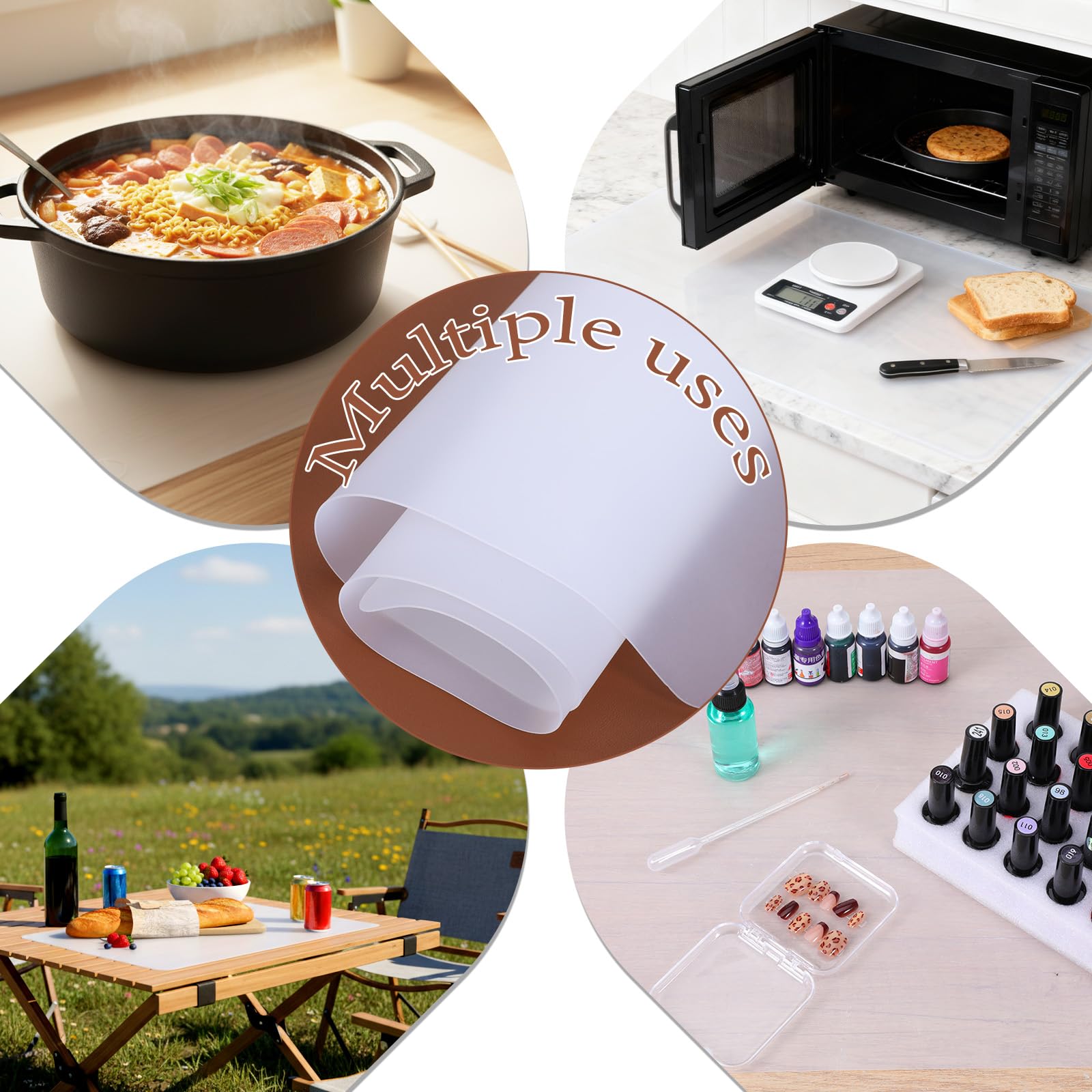 Kitchen silicone mats placemats for protection