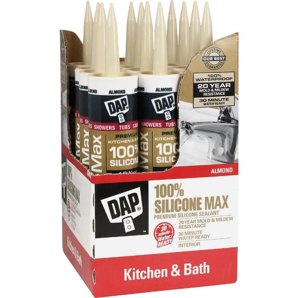 Almond silicone sealant 10.1 oz packaging by Silicone Max