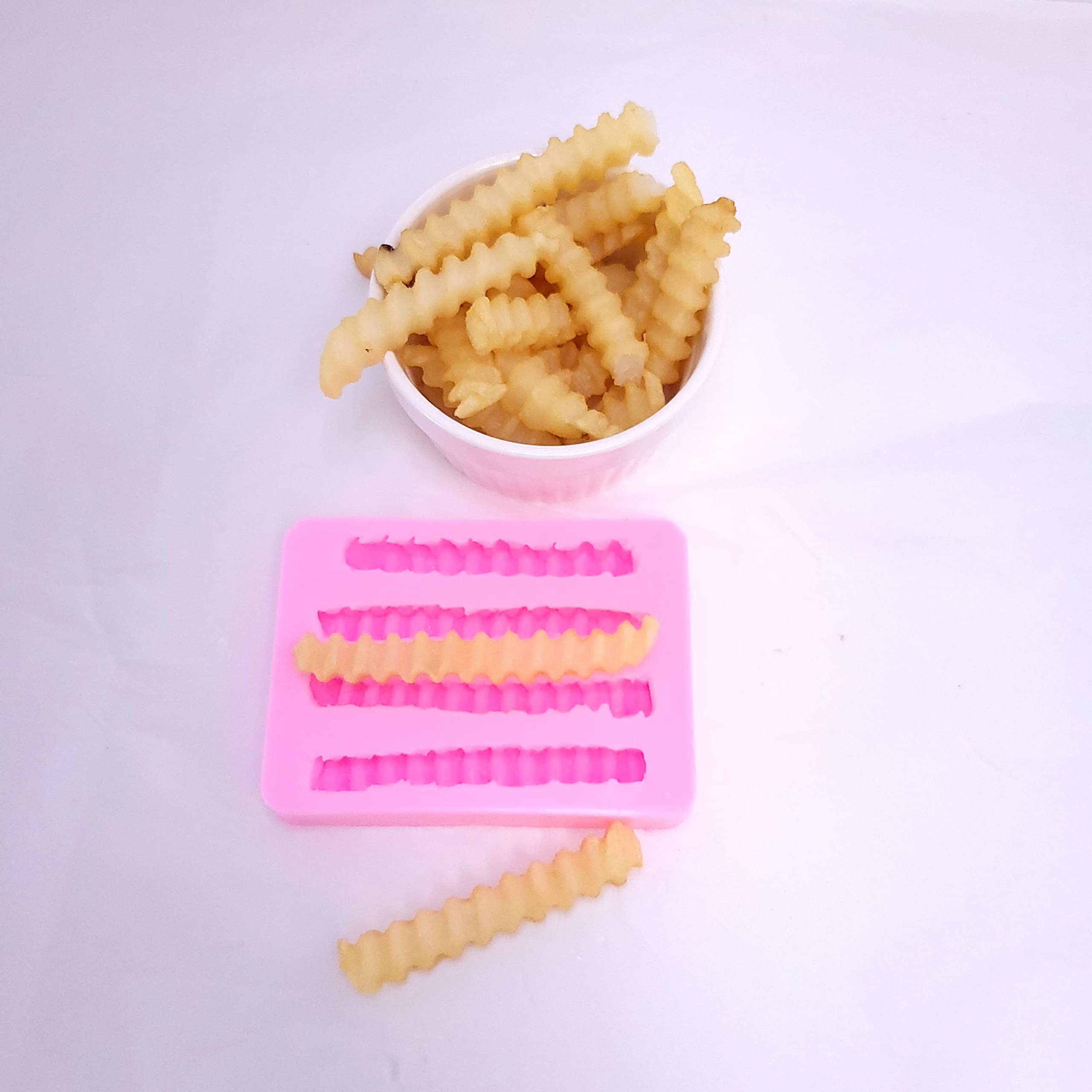 Silicone mold for soap and candle making fries design