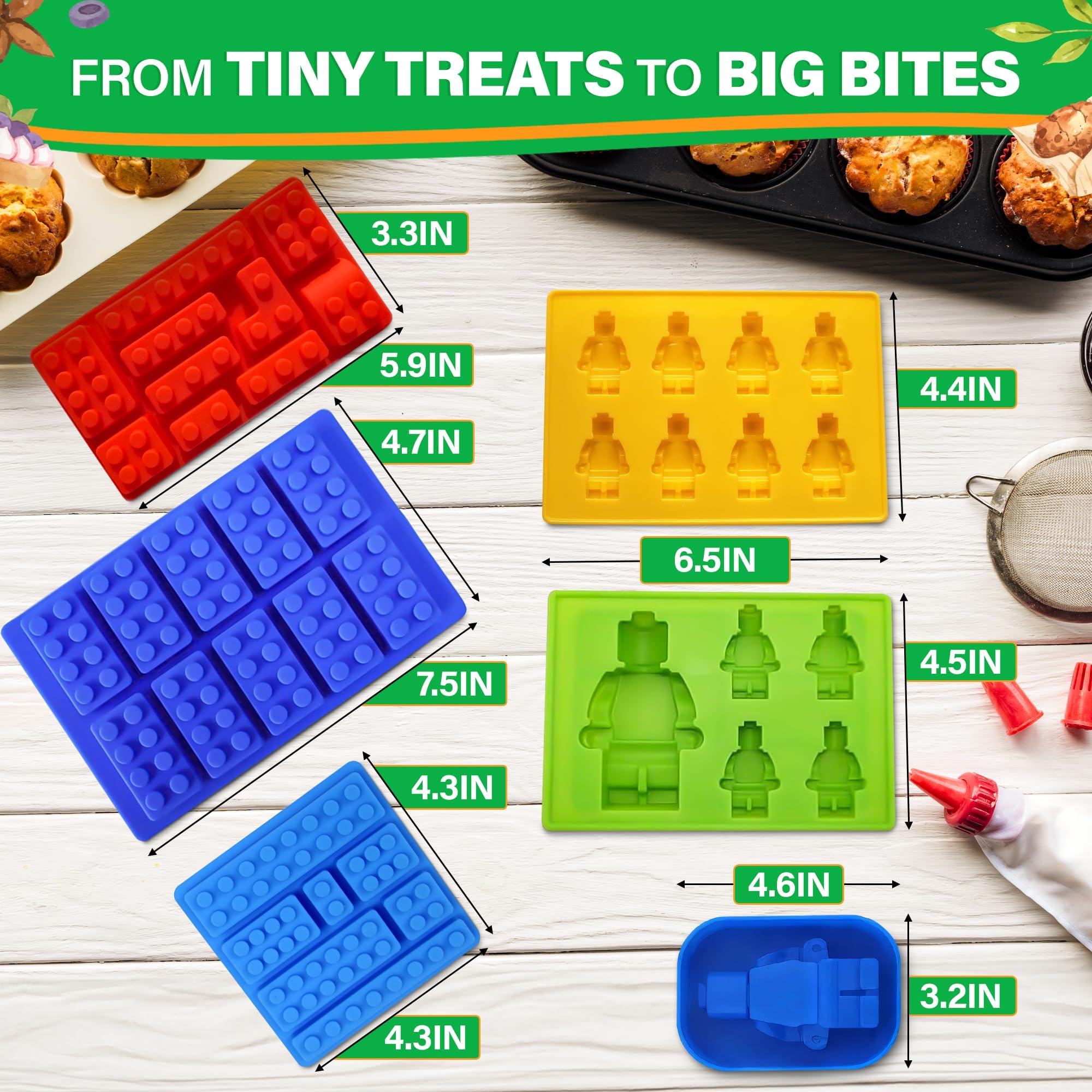 Robot and Bricks silicone molds brick shapes