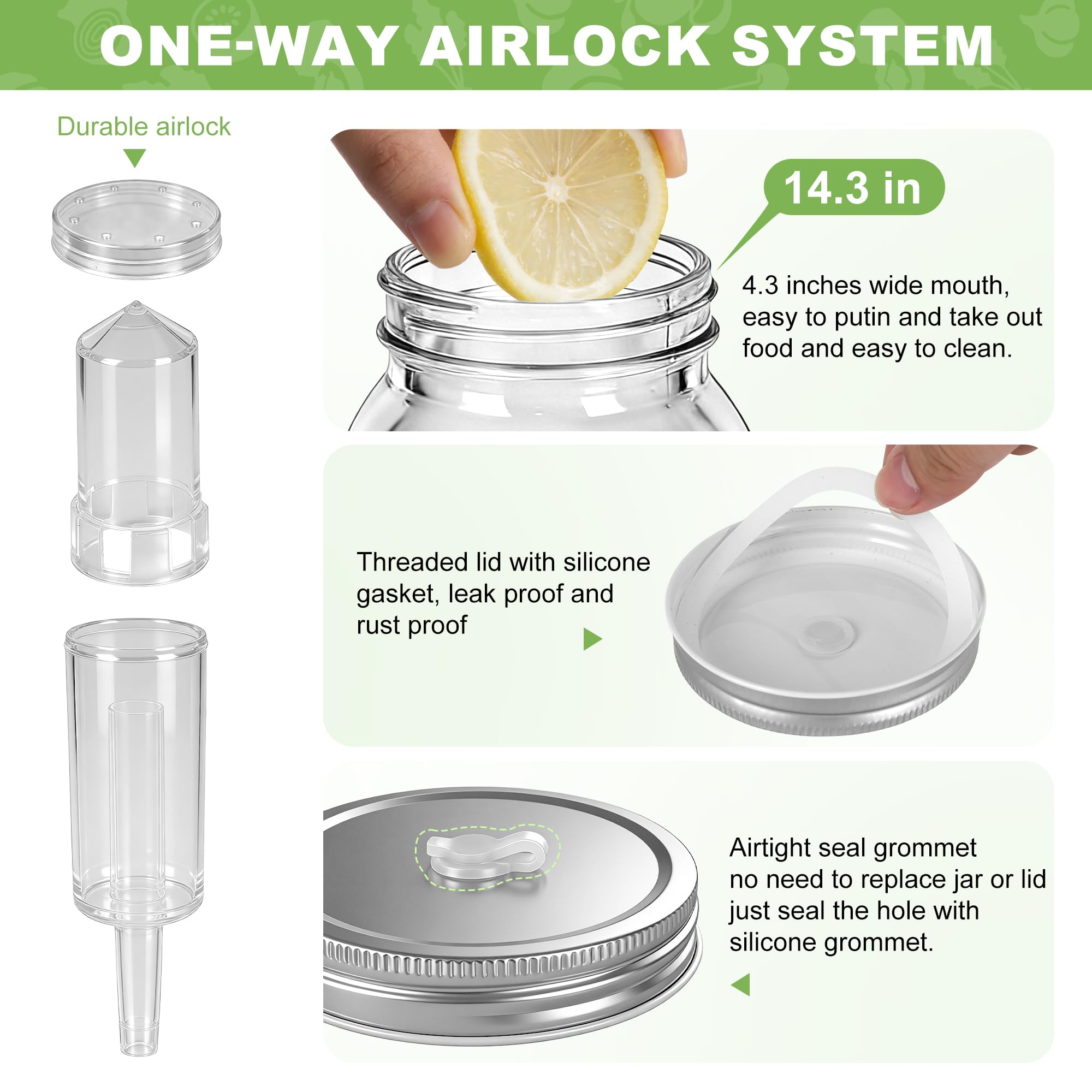 Silicone rings and grommets for lid seal
