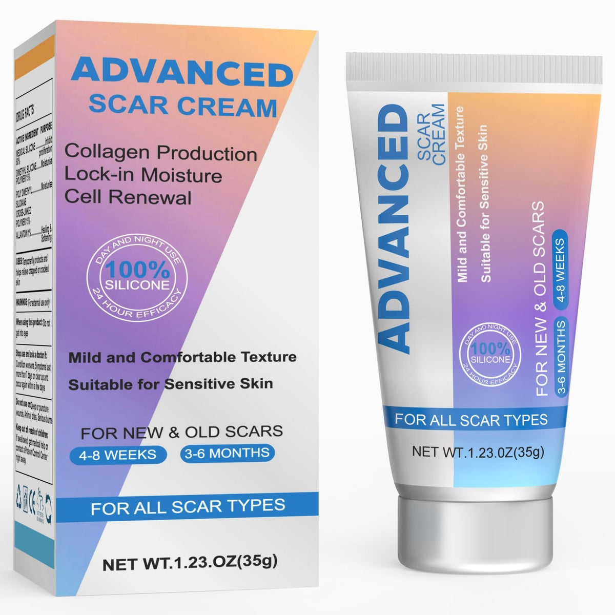 Silicone Scar Cream Scar Gel 35g packaging
