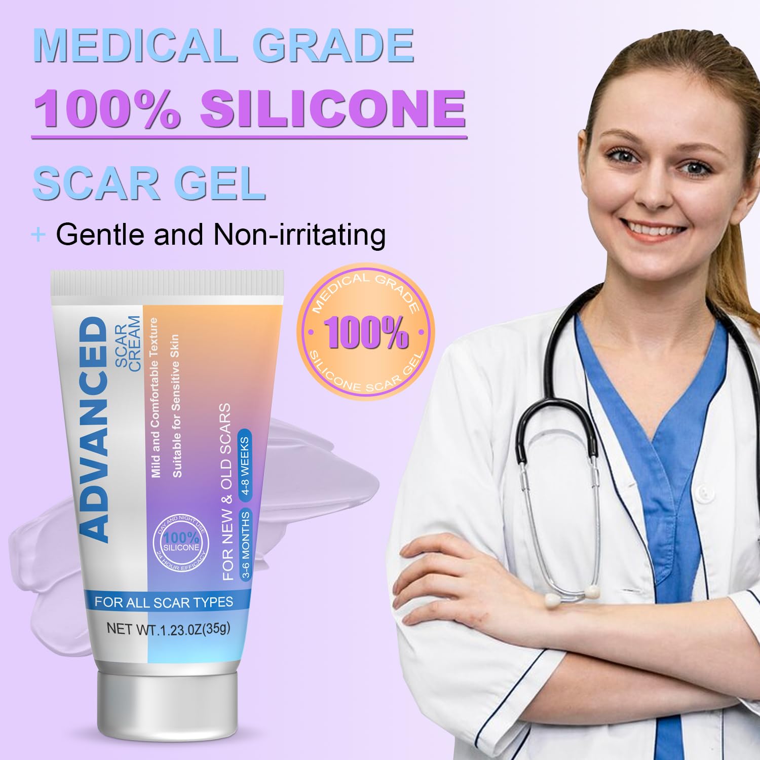 Silicone Scar Cream Scar Gel 35g for surgical scars