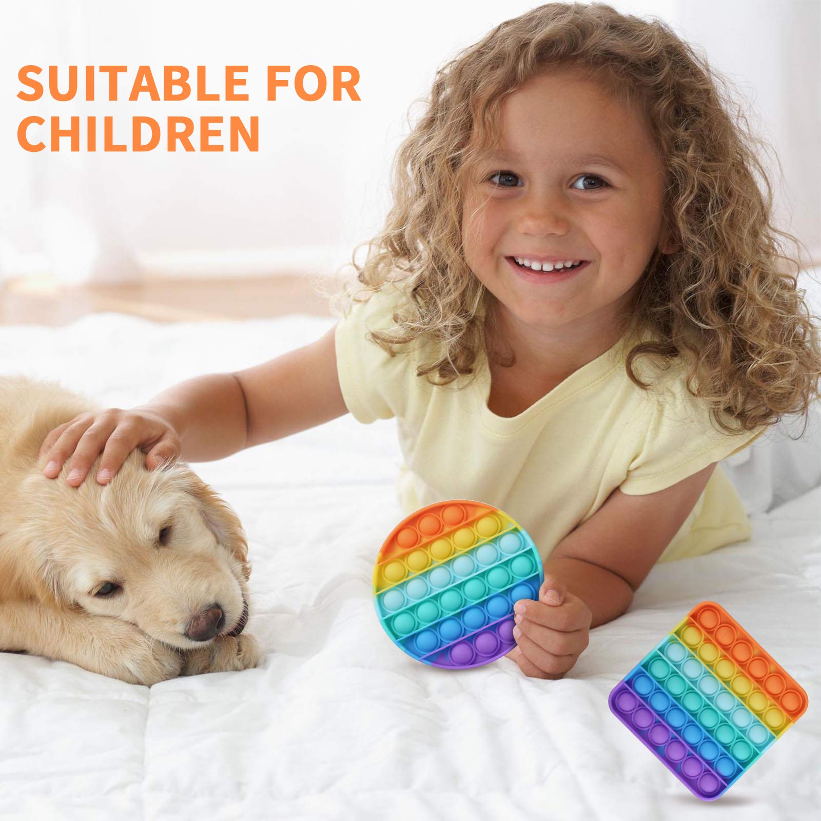 Square silicone pop fidget toy for sensory play
