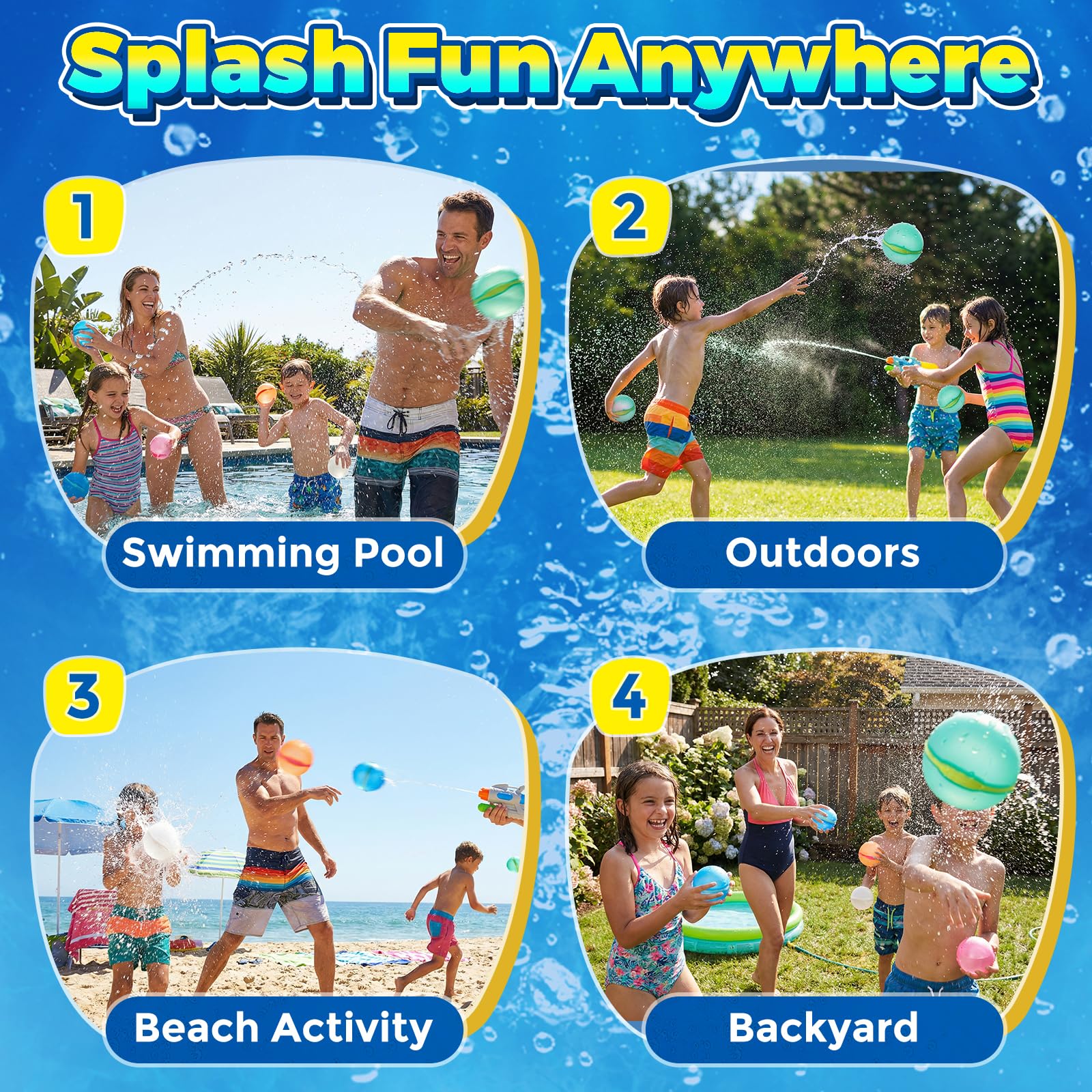 Eco-friendly reusable water balloons for outdoor play