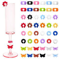 Silicone wine glass charms set for stemware