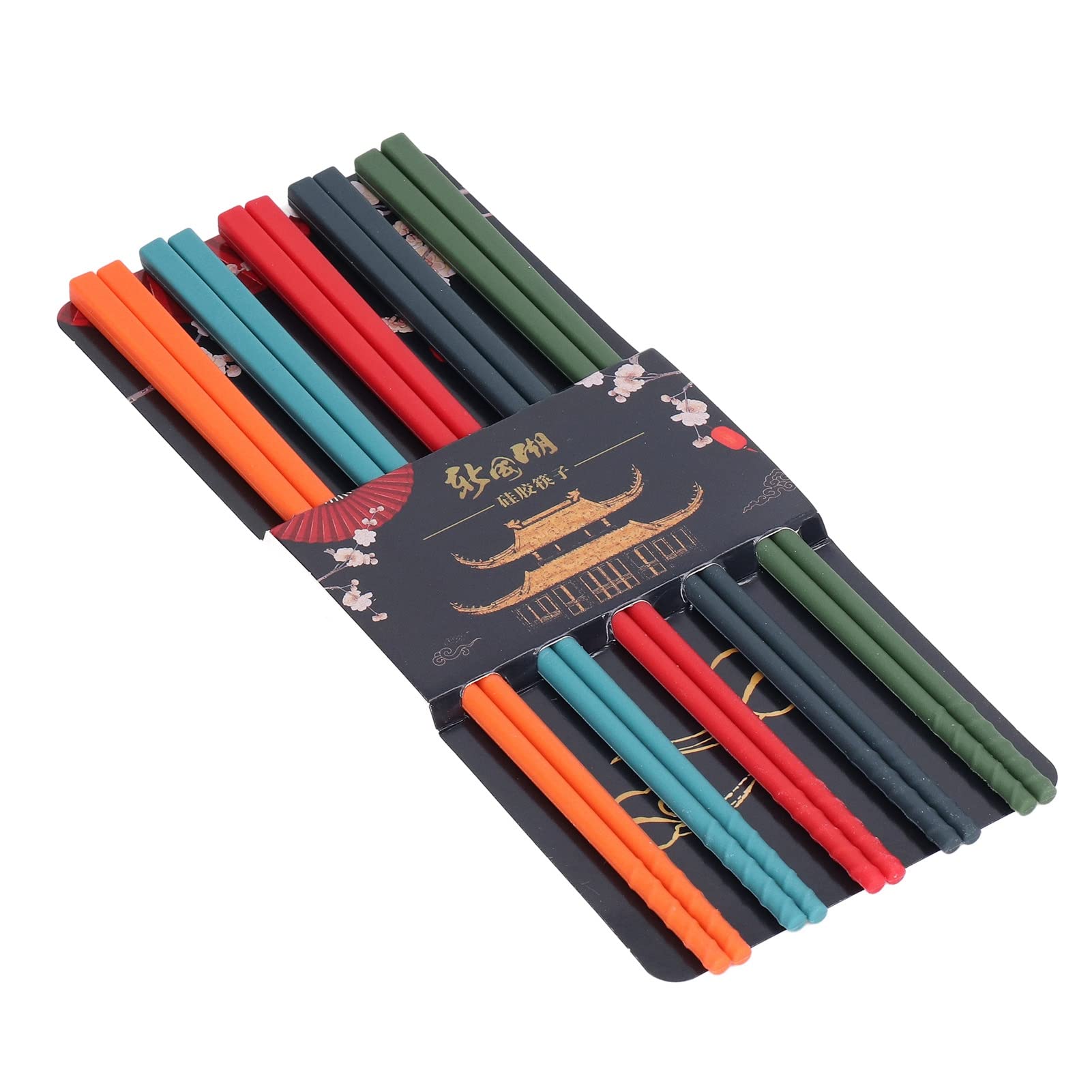Silicone wrapped stainless steel chopsticks close up