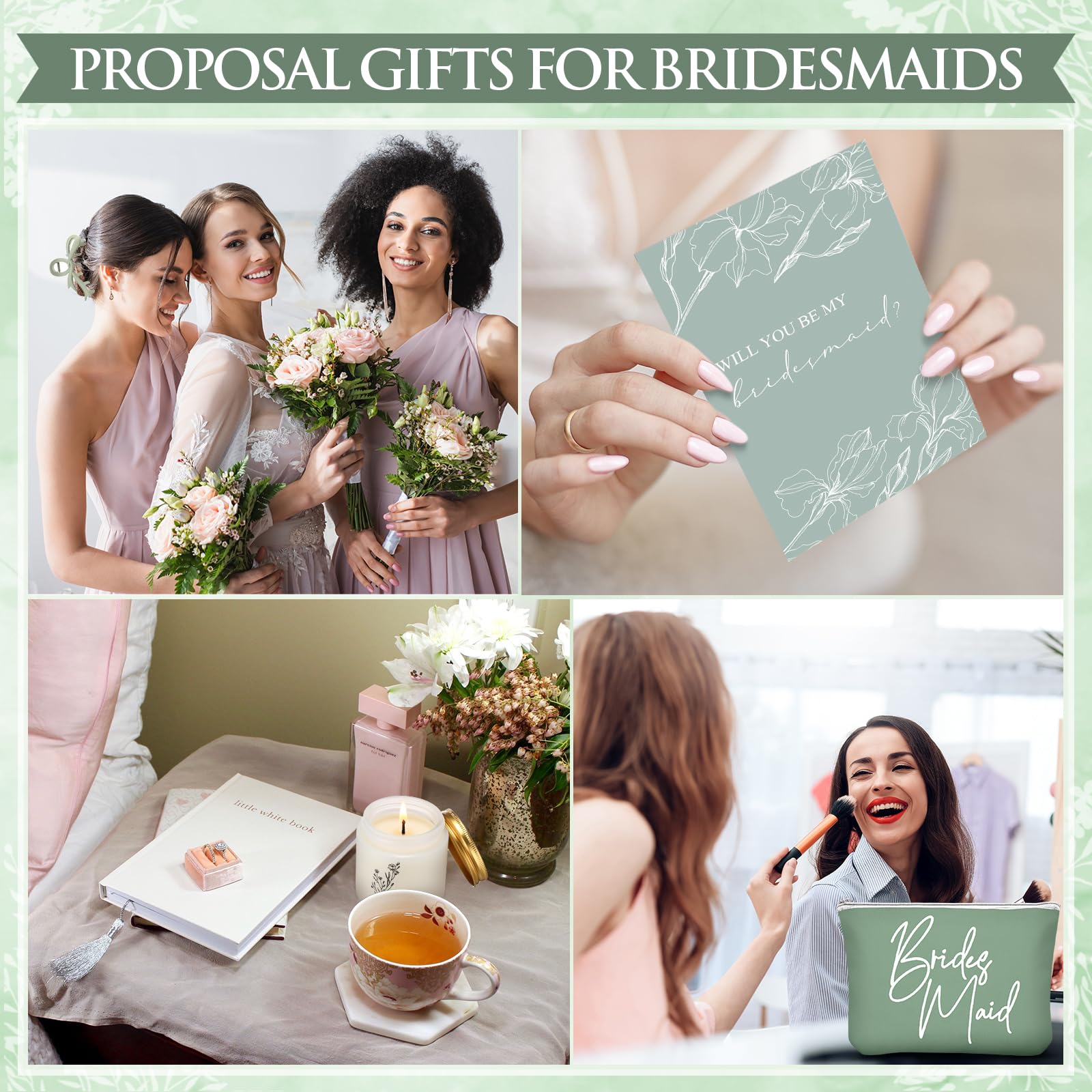 Empty gift box for bridesmaid proposal set 7.87 x 7.44 inches
