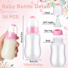 30 piece pink baby shower bottle favors image