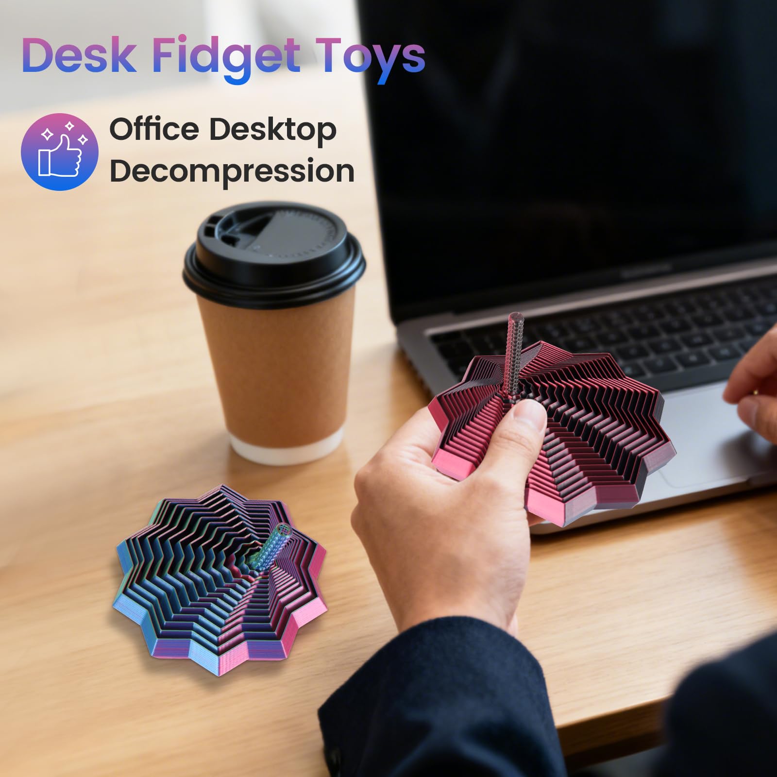 Interlocking rings 3D printed fidget for adults and teens