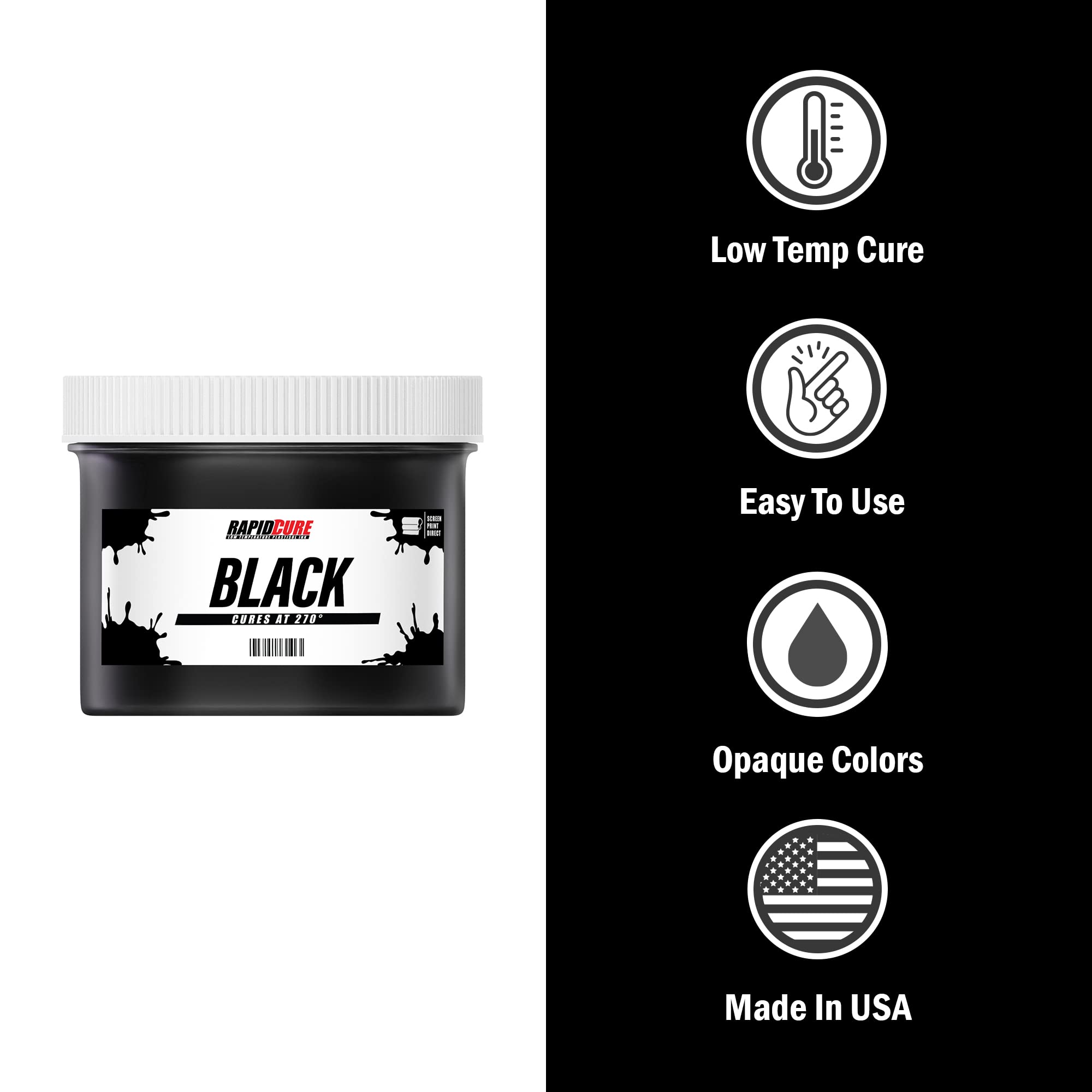 Rapid Cure Black Plastisol Ink Pt packaging for screen printing
