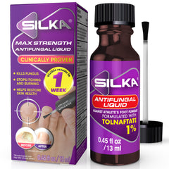 SILKA max strength antifungal liquid bottle with brush applicator