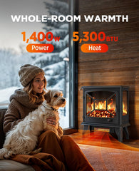Silonn 24 inch corner electric fireplace heater with remote