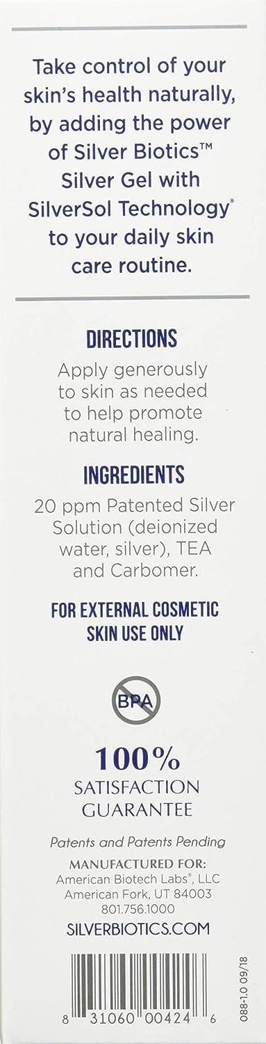 Non greasy formula of Silver Biotics healing gel
