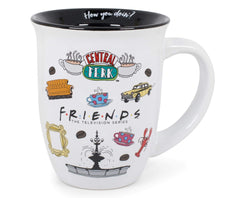 Ceramic mug with Central Perk logo and wide rim