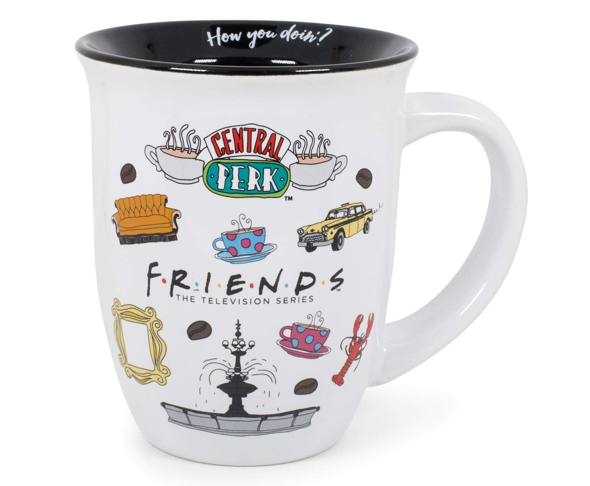 Front view of Silver Buffalo Friends Central Perk mug