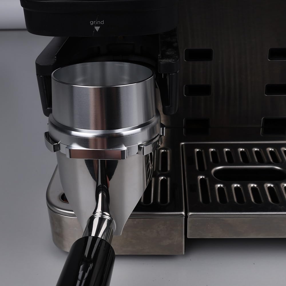 Silver aluminum dosing funnel for Ninja Luxe Cafe