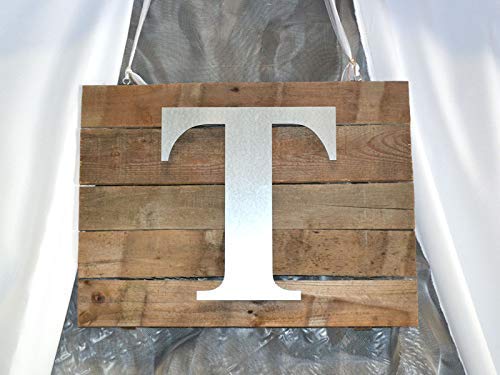 Silver galvanized steel letter with vintage flecks