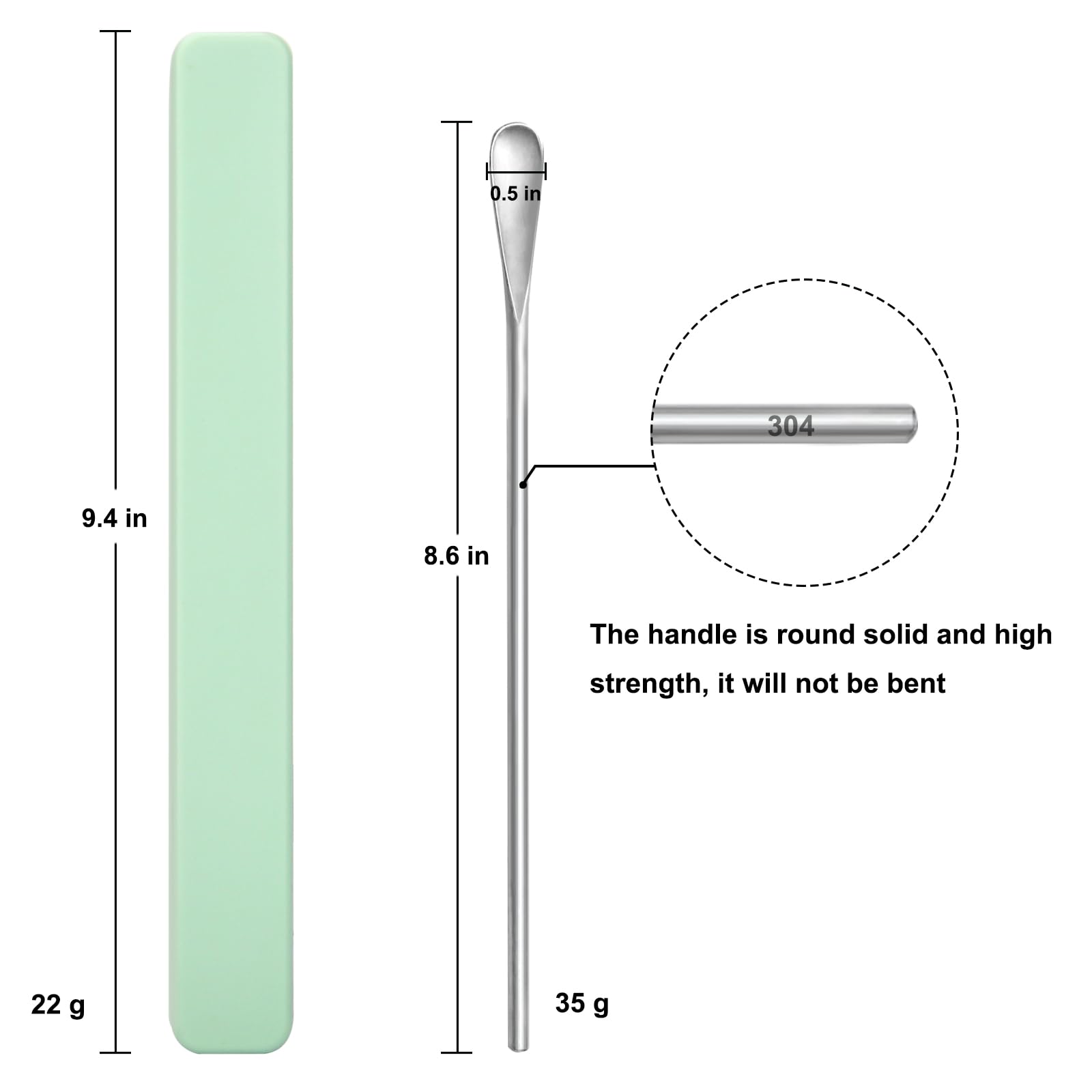 SUS 304 stainless steel stirring spoons with matte silver finish