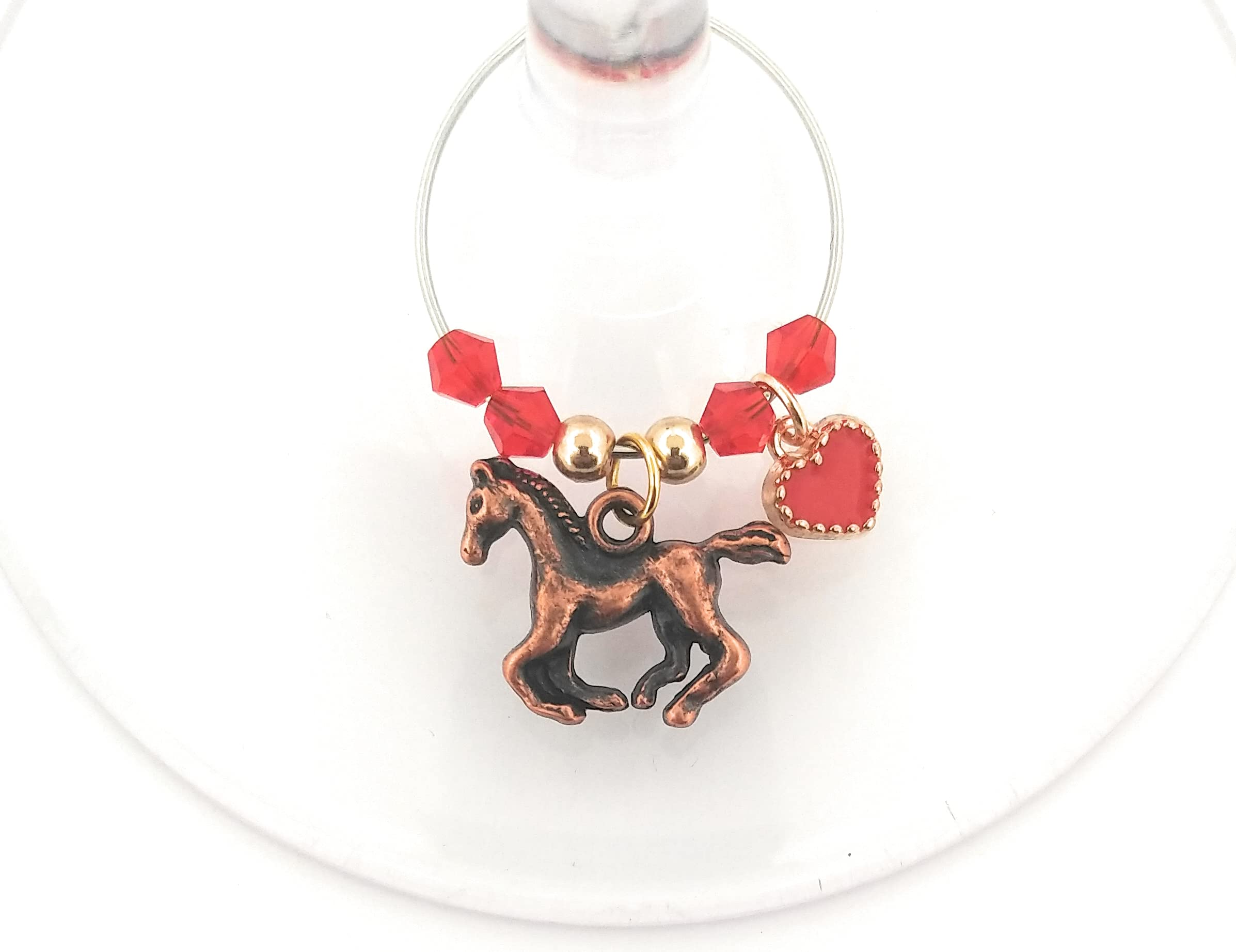 Horse race watch party wine charm set