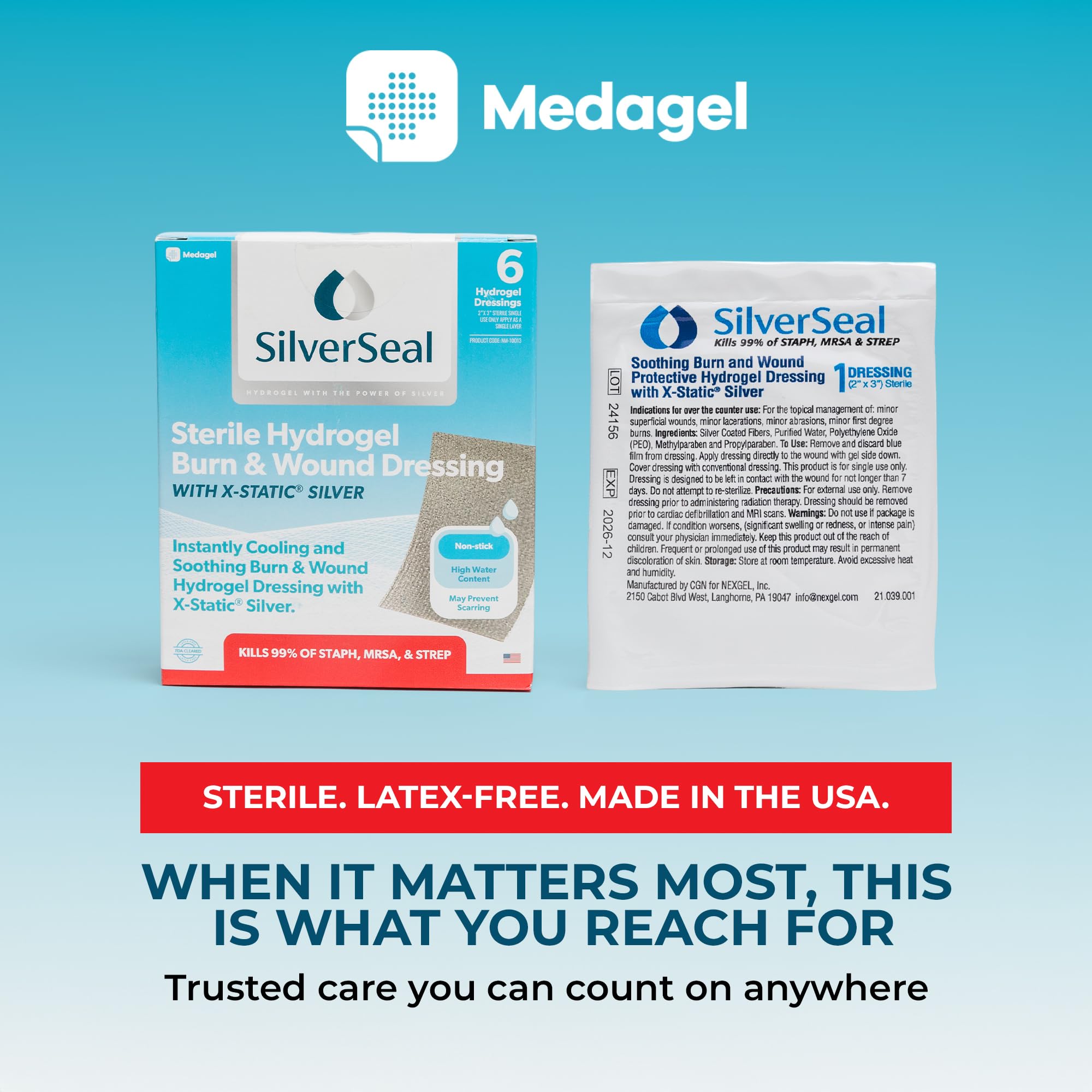 American made medical grade burn dressing