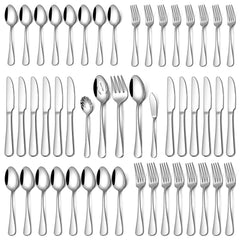 silverware set for 8 with 45 pieces in stainless steel