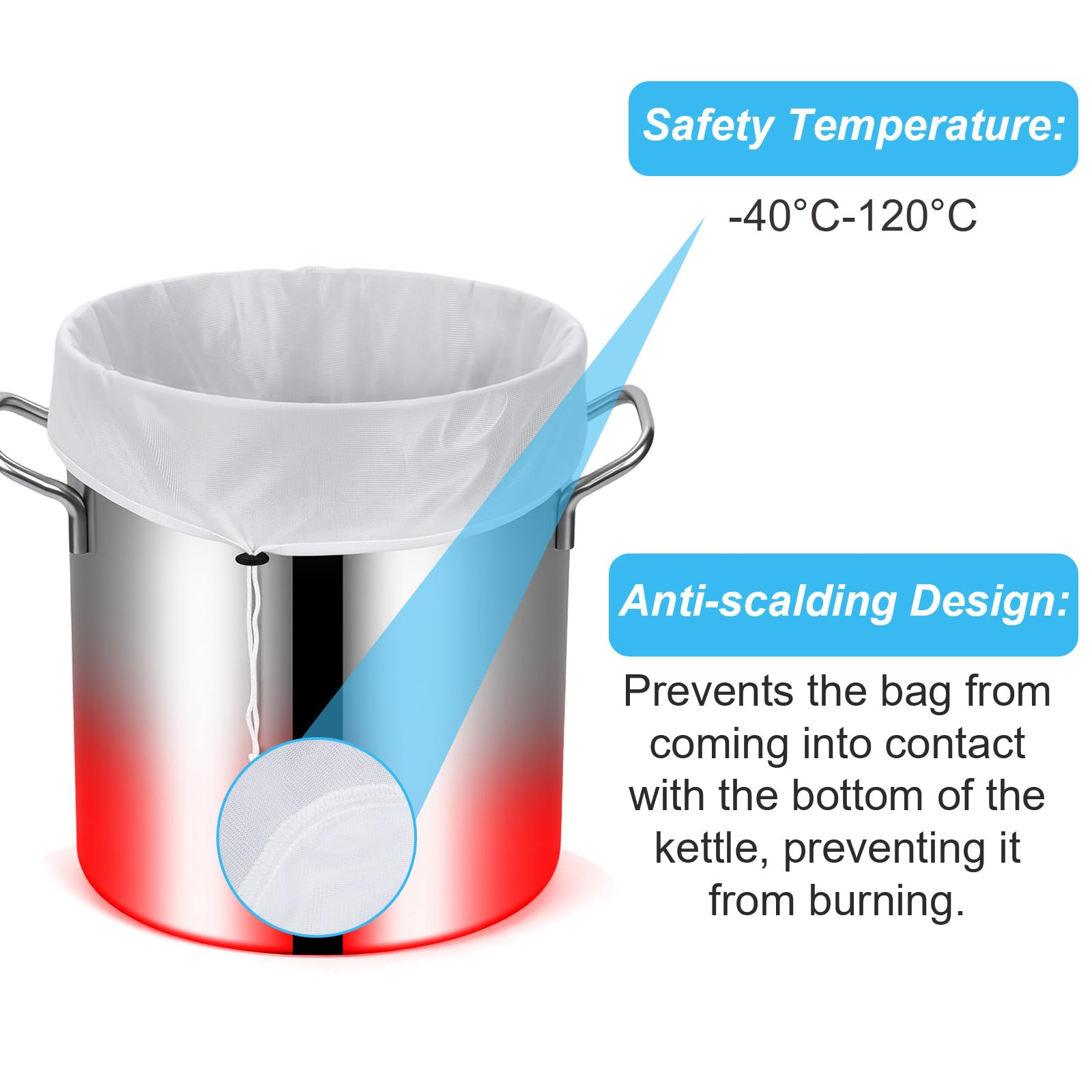 250 micron fine mesh brew bag for filtration in beer cider wine making