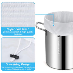 drawstring closure on simarro brew bag preventing bag from falling in pot