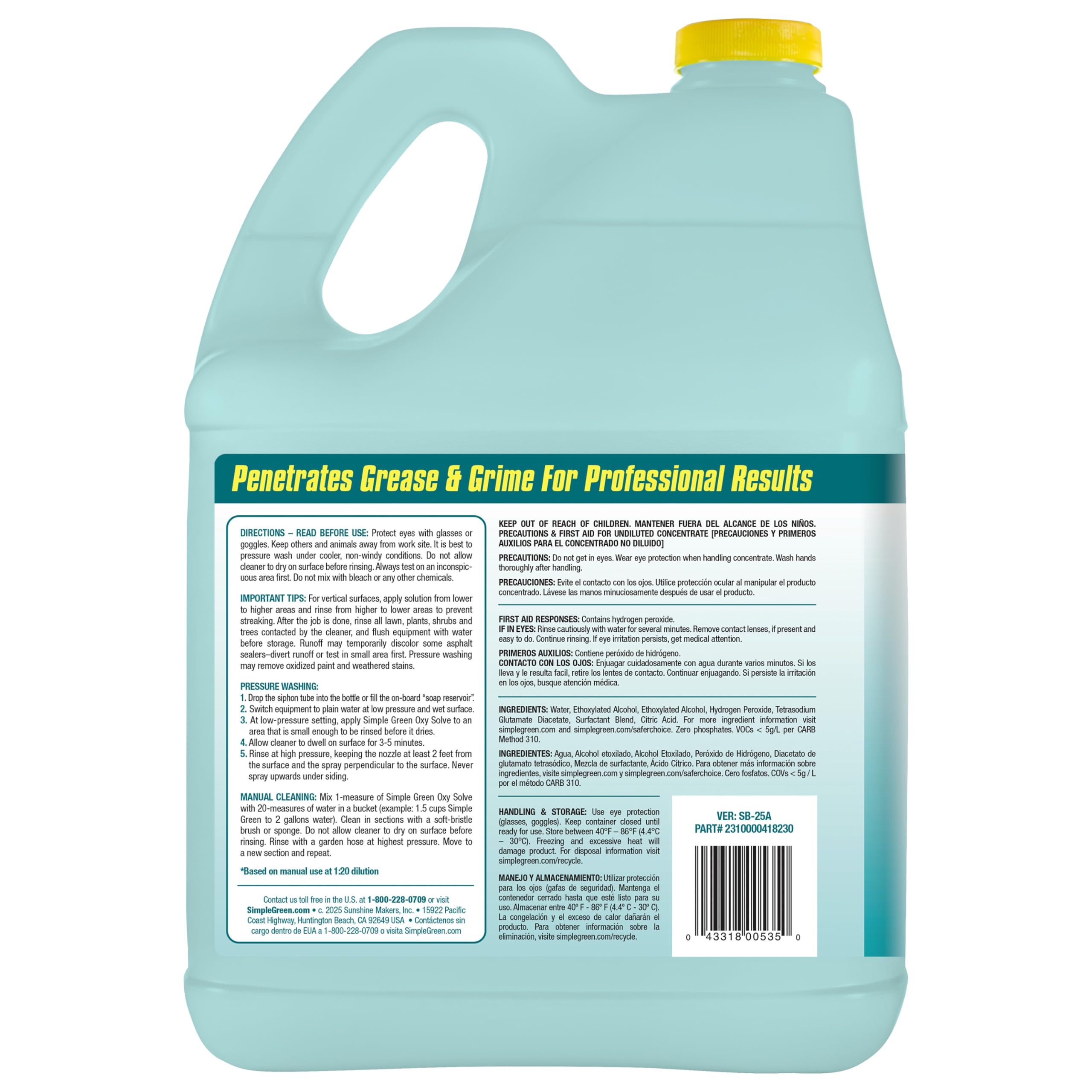 Oxy Solve Total Outdoor Cleaner Concentrate for decks driveways patios