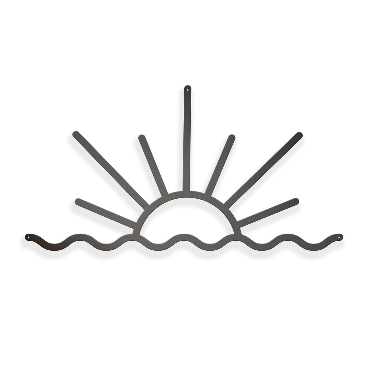 Simple Sun and Waves Metal Wall Hanging front view