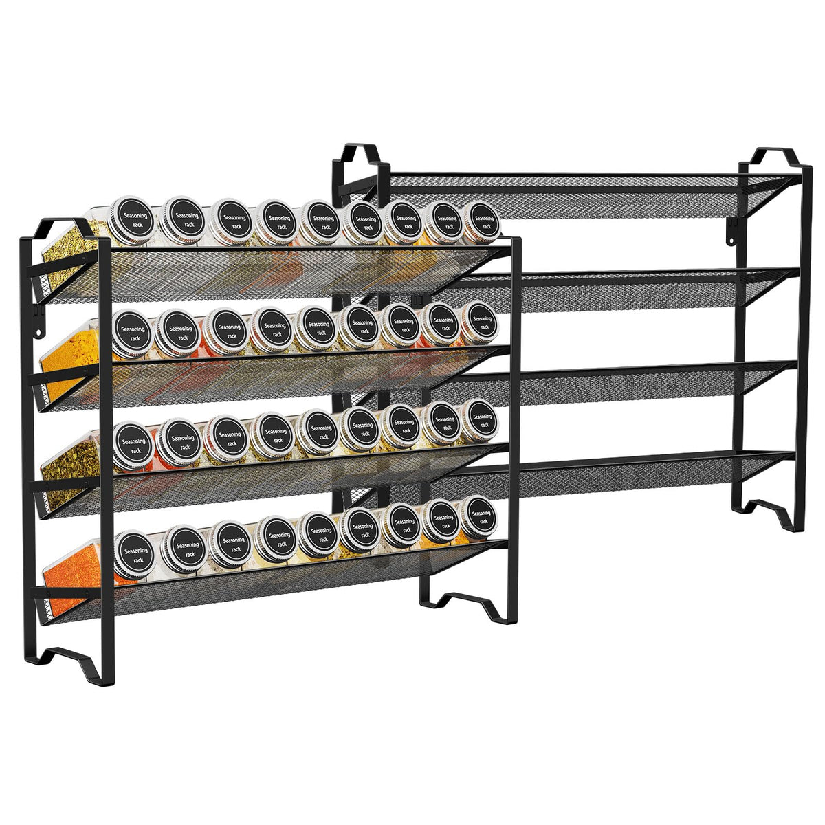 Simple Trending 2 Pack 4 Tier Spice Rack Organizer on countertop