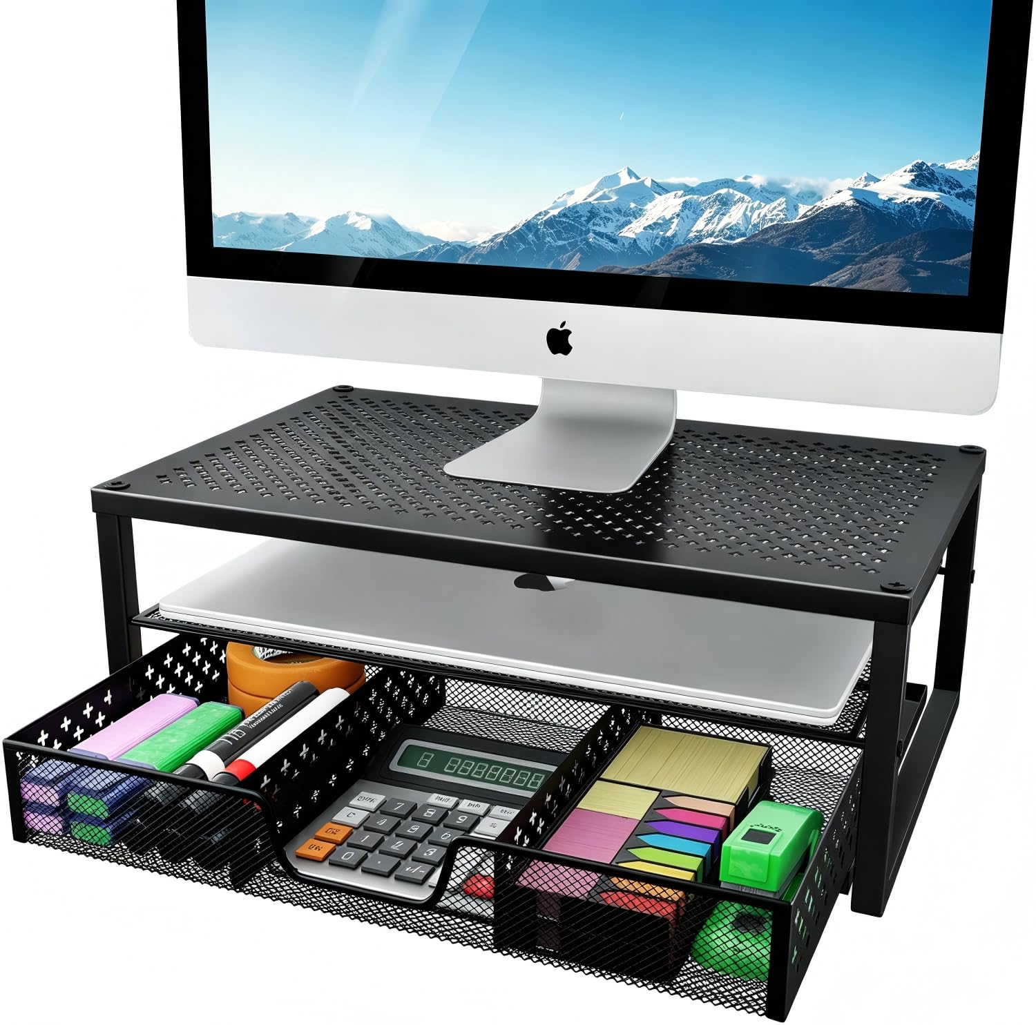 Simple Trending Monitor Stand with Drawer top view
