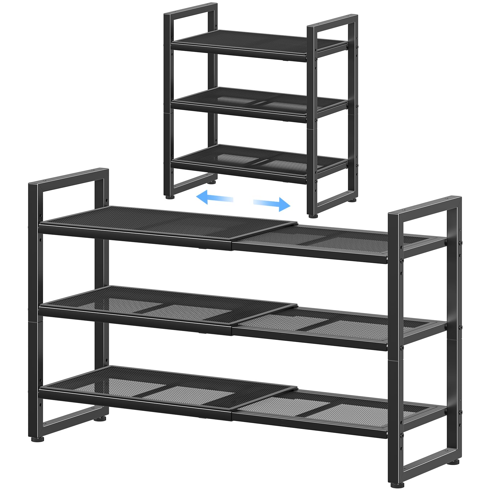 Simple Trending 3-Tier Expandable Shoe Rack fully extended
