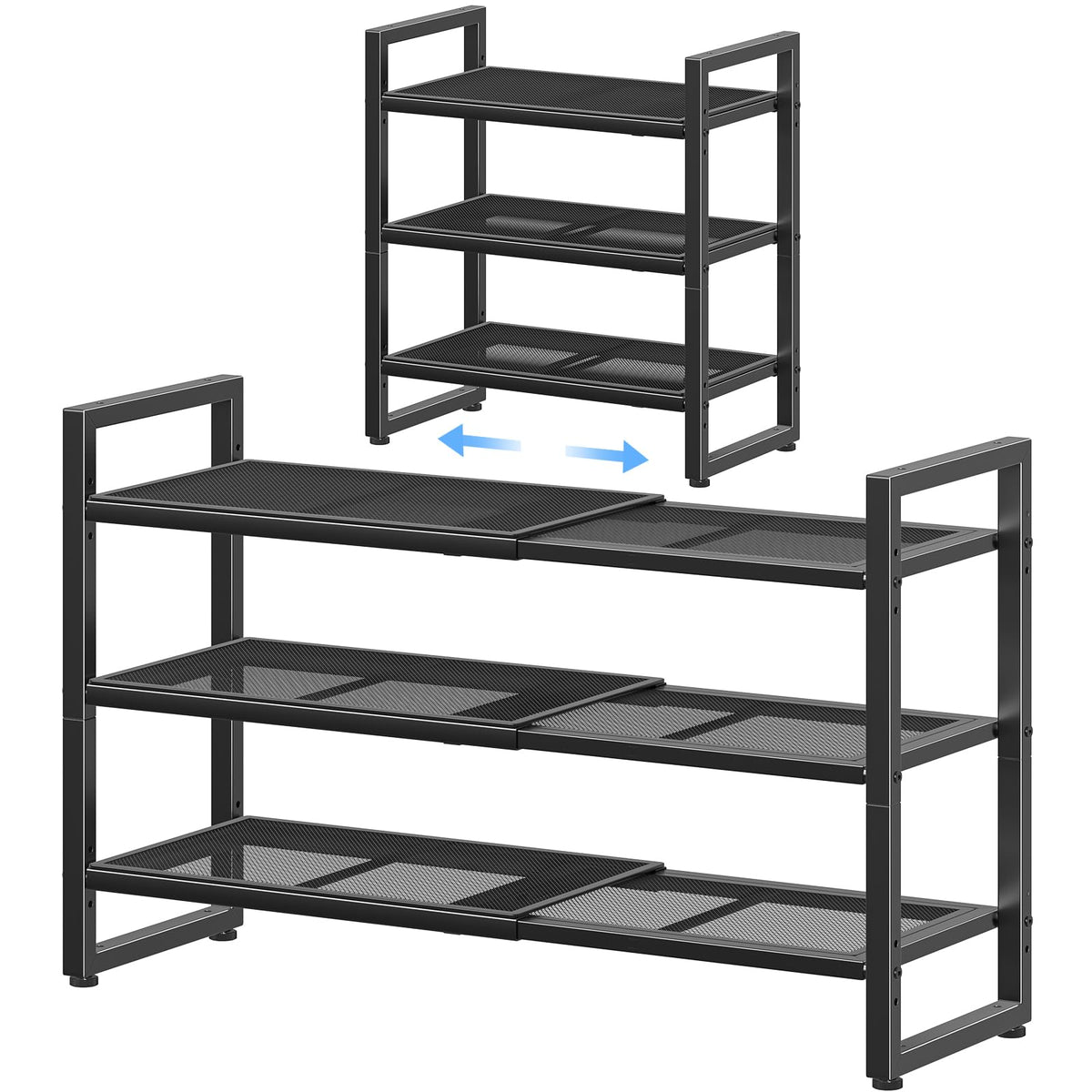 Simple Trending 3-Tier Expandable Shoe Rack fully extended