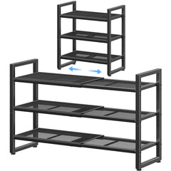 Simple Trending 3-Tier Expandable Shoe Rack fully extended