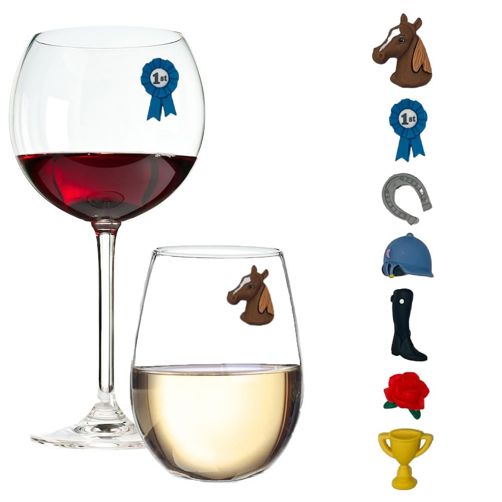 Simply Charmed magnetic wine glass charms horse racing theme product image