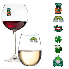 Simply Charmed St Patrick's Day gnome magnetic wine charms set of 6