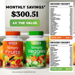 Simply Nature's Pledge packaging with 42+ fruits and vegetables