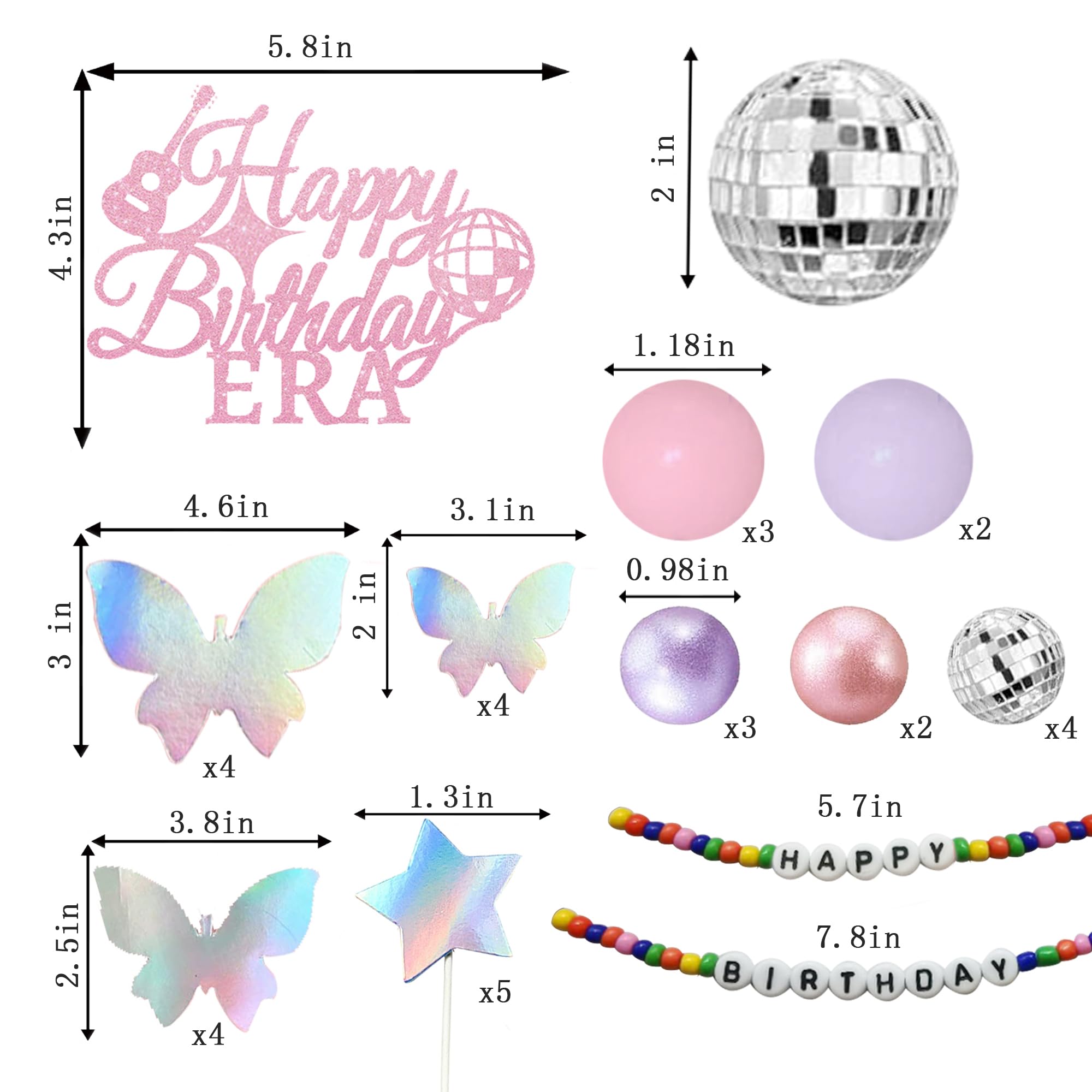 Foam balls and paper toppers included in the Happy Birthday Era set