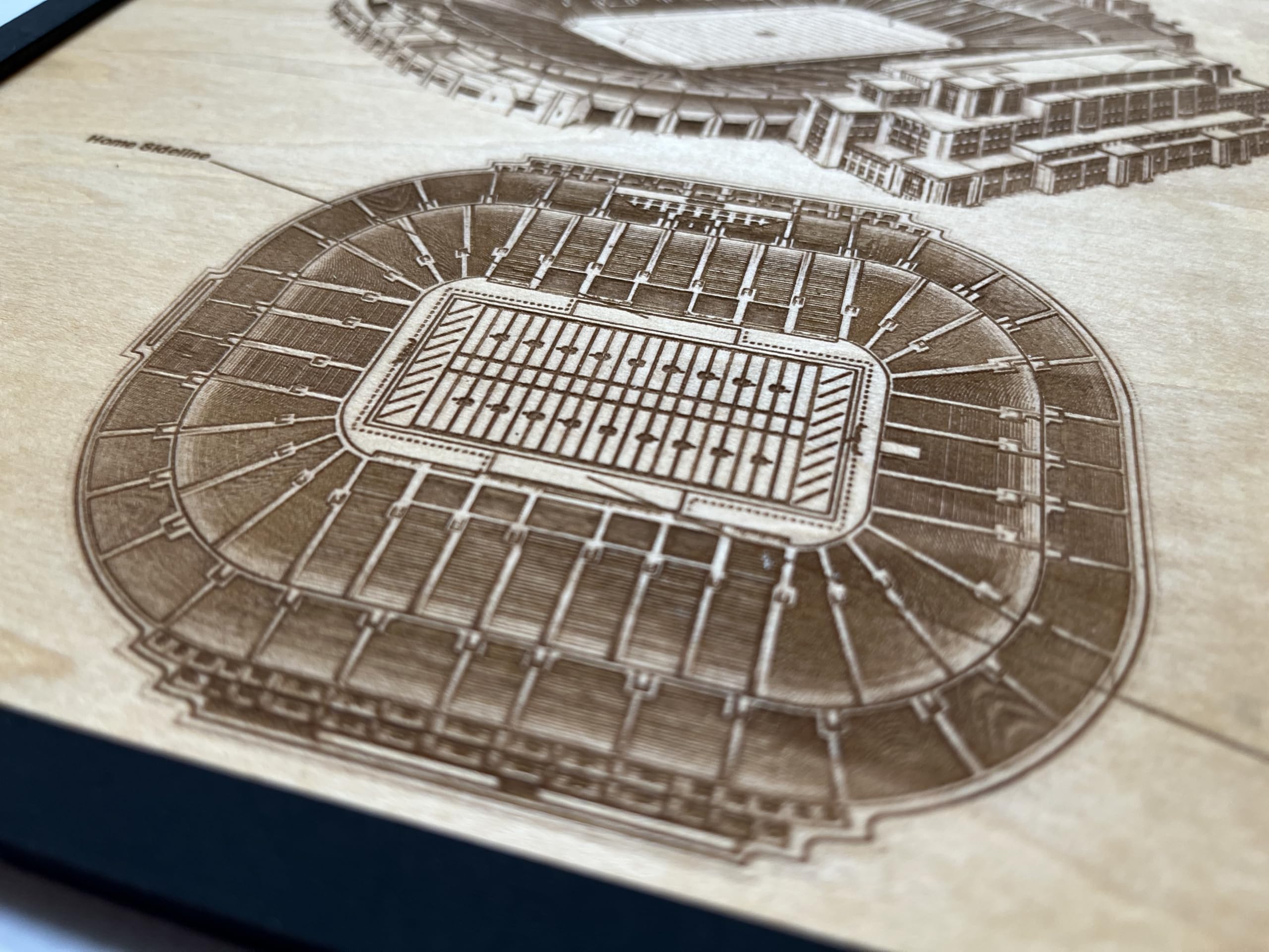 Wall hanging stadium blueprint 14x11 wood