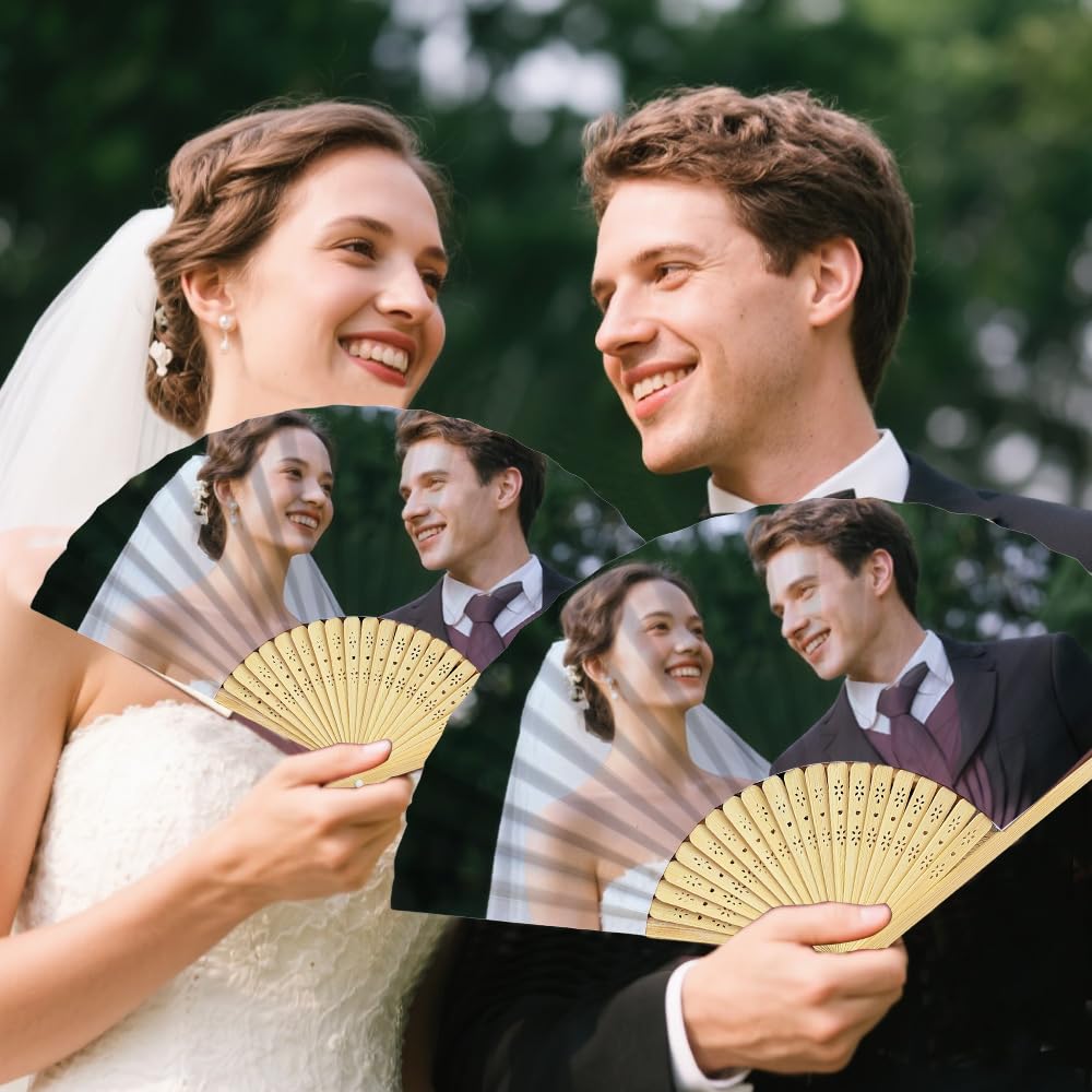 Single-sided printing option for wedding fan customization