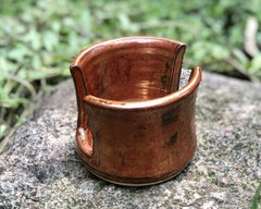 Stoneware ceramic pottery copper finish for sink organization
