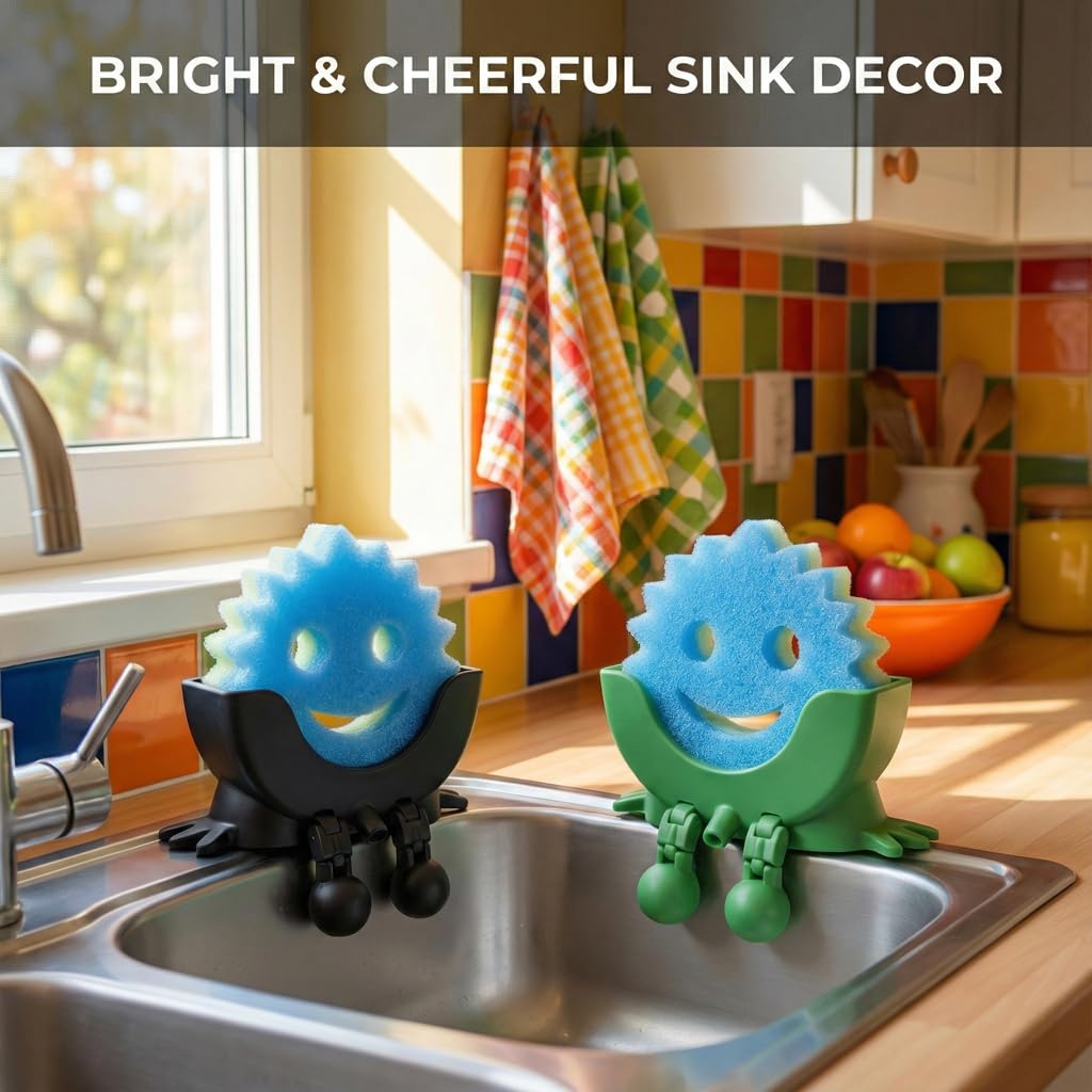 compact sponge stand for drying and organization
