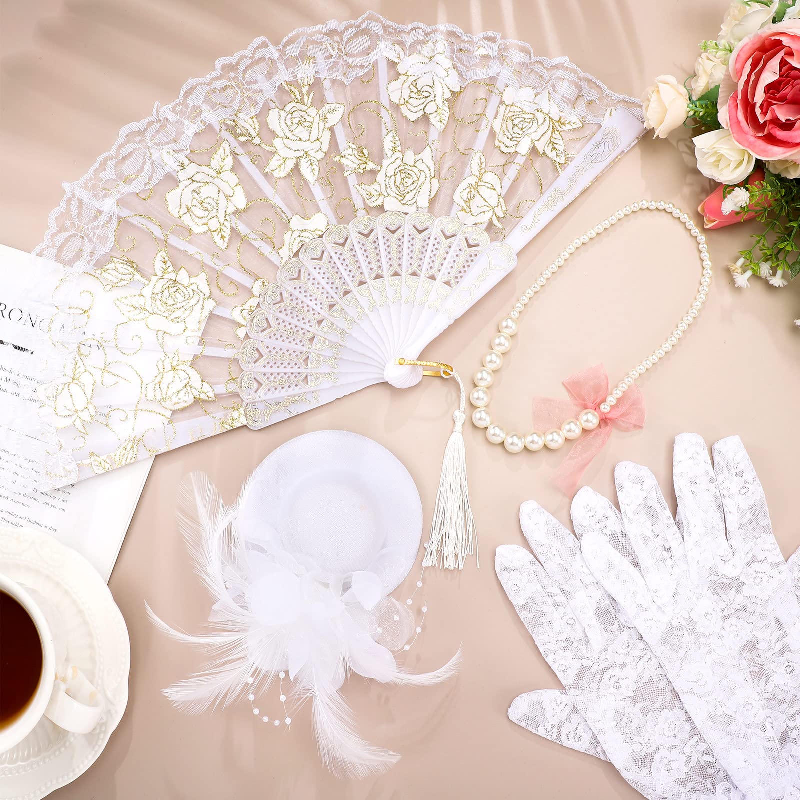 Sintege white color tea party set accessories display
