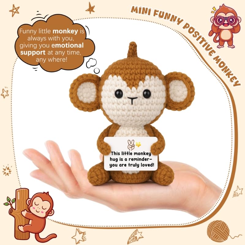 Premium soft yarn monkey plush for daily use