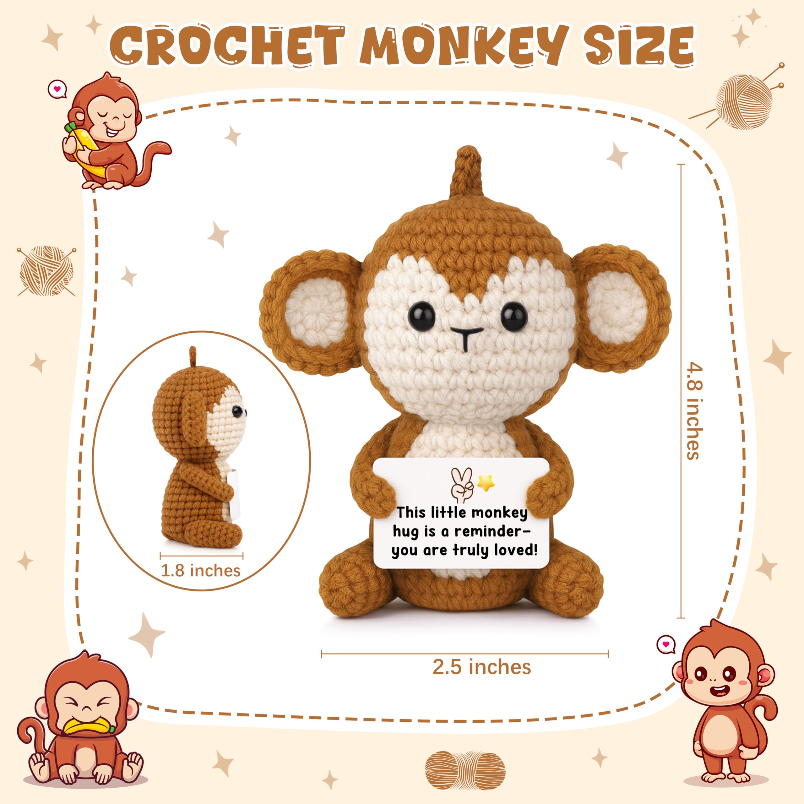Easter gifts monkey crochet plush for gifting