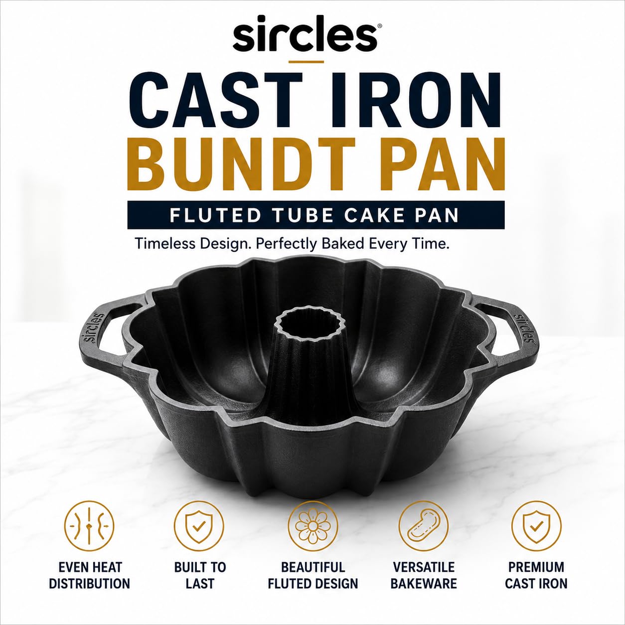 Fluted tulip design Bundt pan profile